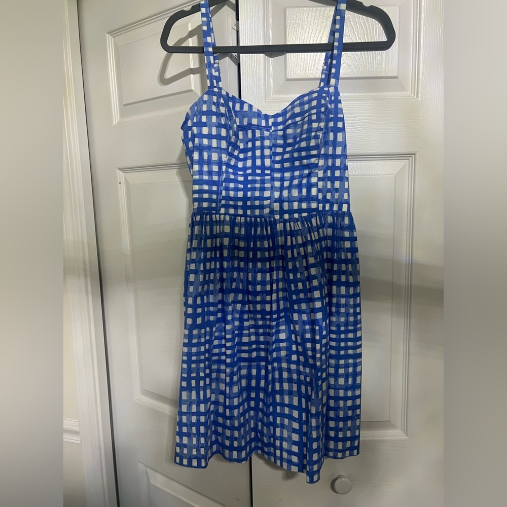 Lilly Pulitzer Blue and White Patterned Dress gingham size 8